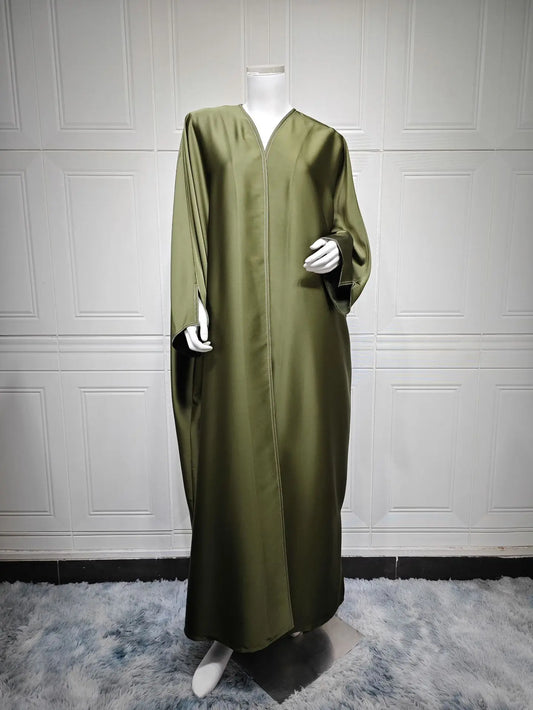 Ramadan Satin Open Kimono Abaya Dubai Luxury 2025 Muslim Kaftan Dress Abayas Women Islam Clothing Robe Femme Musulmane Kebaya.