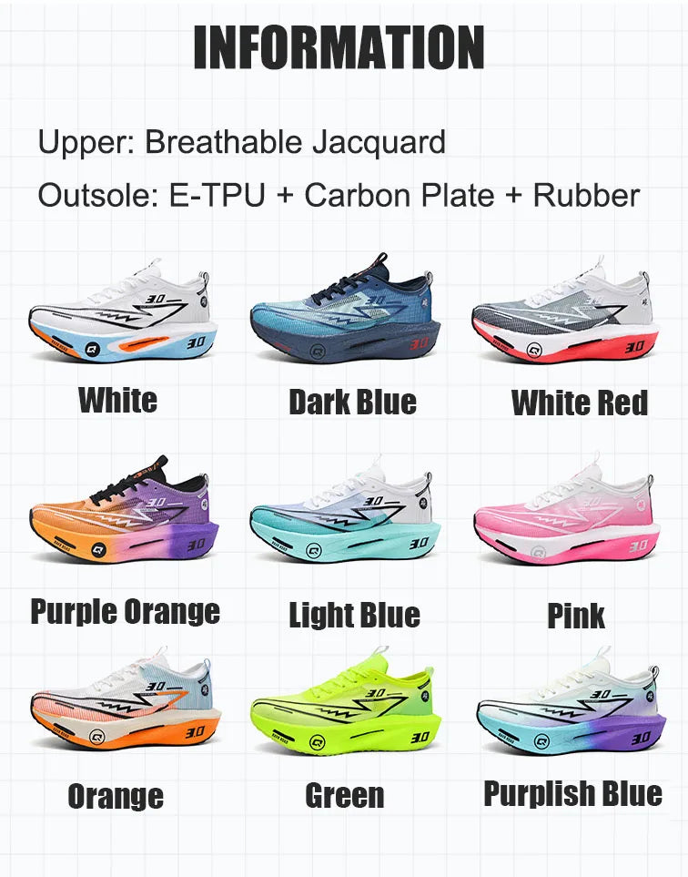 2025 Men Sports Running Shoes Q3 Casual Carbon Plate Marathon Breathable Lightweight Women's Comfortable Nonskid Sneakers.