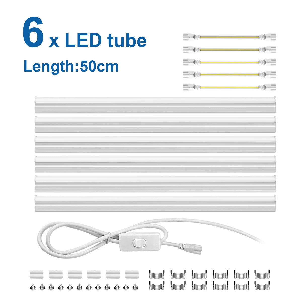 Strobe-free 50CM T5 LED Light Tube 15W AC 110V-220V LED Tube Bulb For Under Cabinet Ceiling Shop Workbench Warehouse Wall Lamp.