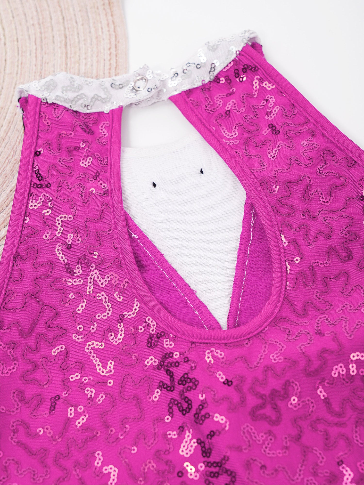 Kind Mädchen Ärmellose Glänzende Pailletten Quaste Boyshorts Kleid Latin Jazz Dance Cha-cha Samba Bühne Leistung Kostüm Dancewear.