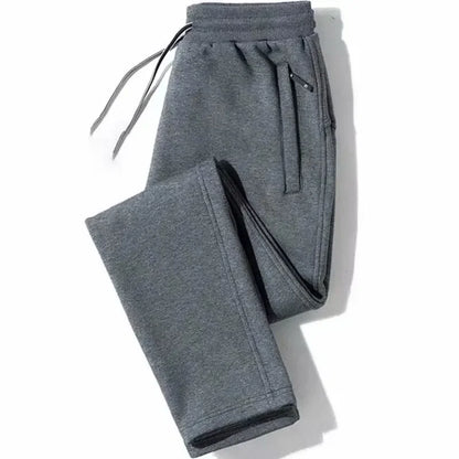 Men's Loose-Fit Fleece-Lined Long Casual Pants Autumn/Winter 2024 Spring/Autumn Korean Style Straight-Leg Pants For Youth.