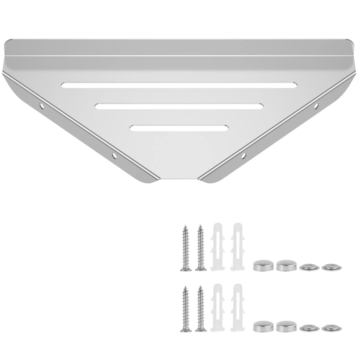 Wandmontiertes Eckregal für die Dusche, ohne Bohren, Eckshampoo aus Edelstahl 304, Körperwäsche, Aufbewahrungsorganisator für Badezimmer, Glasregal