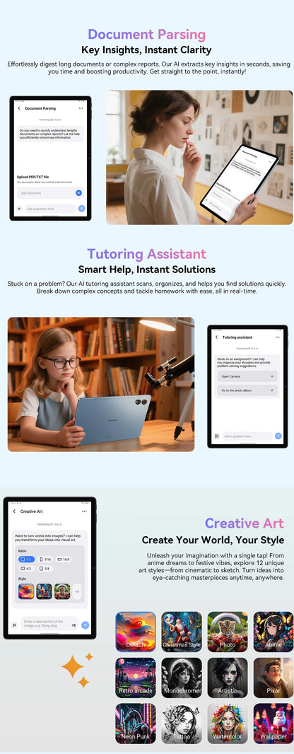 Blackview MEGA 3 Tablet PC  SET, 12.1" 2.5K FHD+ Display, Android 15 Pad MTK G100 Octa core, 36(12+24)GB RAM, 256GB ROM, 8800mAh.