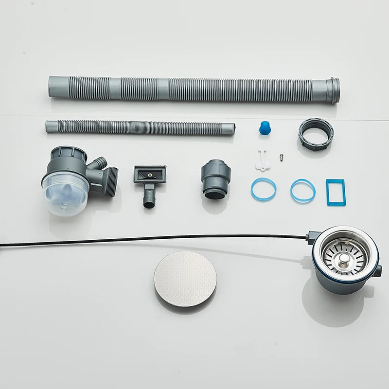 Multifunktionaler digitaler fliegender Regenhahn, weiß, doppelter Wasserfall, Edelstahl-Waschbecken, Küchenspüle, geprägt, großer Einzelschlitz