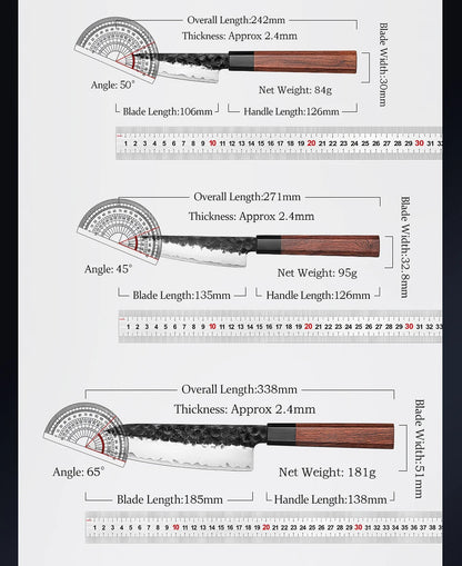 HEZHEN 1PC-5PC Kitchen Knife Set Chef Utility Stainless Steel 3 Layers Composite Steel Santoku Nakiri Kitchen Accessories.