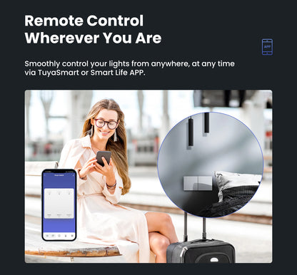 GIRIER Smart Lichtschalter WiFi Druckknopf Wandschalter Neutralleiter erforderlich 1/2/3/4 Gang Funktioniert mit Tuya Alexa Google Home.
