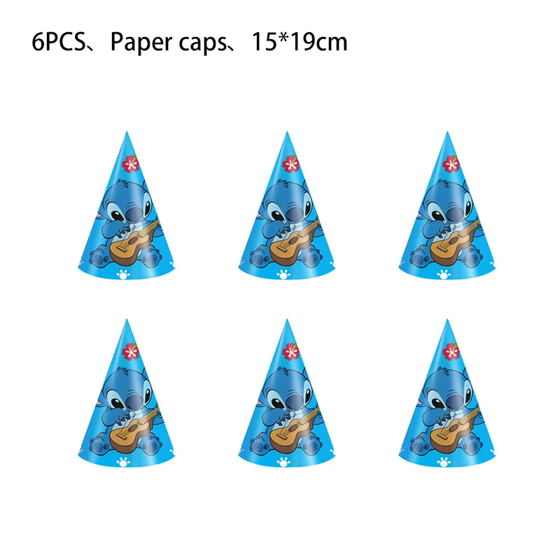 Stitch Party Supplies für Kinder Lilo und Stitch Geburtstag Party Dekorationen Luftballons Banner Tischdecke Hintergrund Geschirr