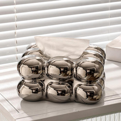 Luxury Tissue Boxes Marshmallow Ceramic Tissue Box Cream Tissue Holder Cover Napkin Holder Storage Box Home Living Room Decor.