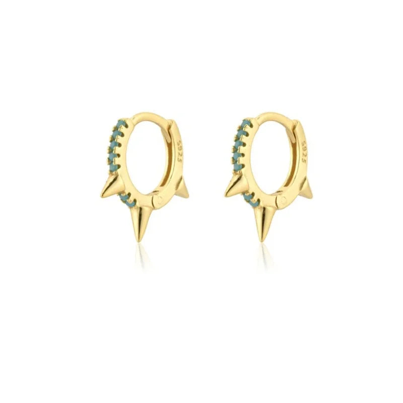 Silver Gold Color Hoop Earring Trendy Punk Hip Hop Rivet Ear Rings for Women Gothic Party Jewelry Pendientes Orecchini 2025