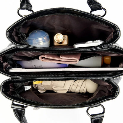 Genuine 3Layers High Quality Soft PU Leather Ladies Shoulder Crossbody Bags for Women  Luxury Handbags  Women  Designer A Main.