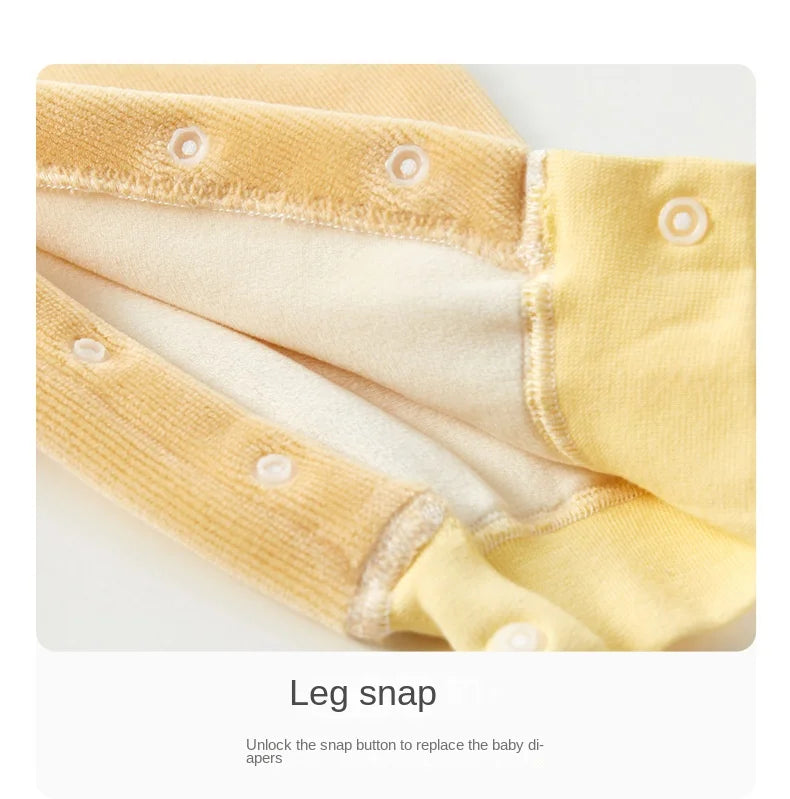Baby-Body, ausgehend, warm und gezupft, Herren- und Damen-Herbstkleidung, Säuglingsspielanzug-Set, Herbst und Winter.