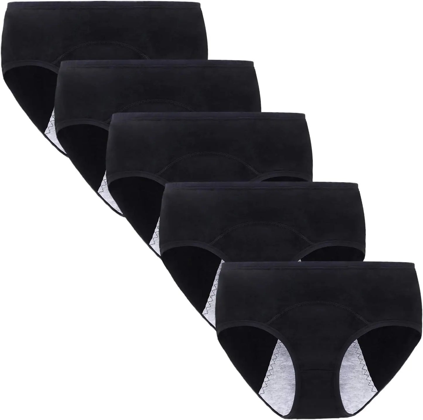 5Pcs Women Protective Cotton Menstrual Period Panties Teens Breathable Leakproof Briefs Women Postpartum Underwear.