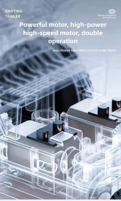 1/43 Mini RC Car Remote Control Trailer Truck Drift Desktop Toy Indoor Racing Vehicle Toys for Boys Kids Christmas Gifts.