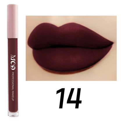 1PC Dark Brown Matte Velvet Lip Gloss Waterproof Liquid Lipstick Nude Brown Lips Korean Makeup for Lip Tint Lip Glaze Cosmetics.
