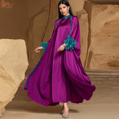 Luxury Dubai Abayas Diamonds Kimono Jalabiya Women Muslim Dress Sets 2PCS Turkey Kebaya Caftan Marocain Femme Robe Ramadan Eid.