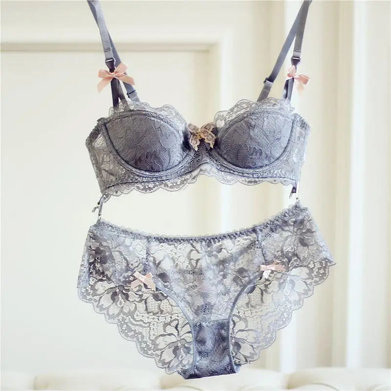 Sexy Thin Half-cup Lace Bra, Comfortable, Breathable, Anti-sagging, Push-up Small Bra for Women Lingerie.