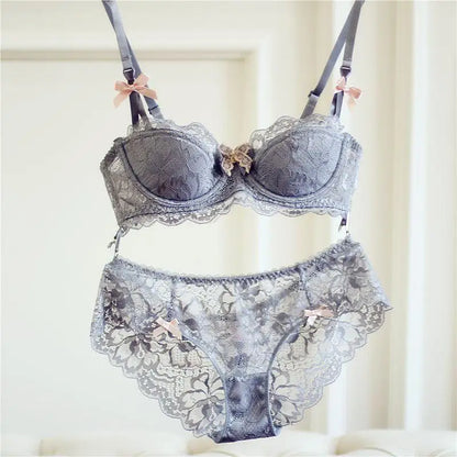 Sexy Thin Half-cup Lace Bra, Comfortable, Breathable, Anti-sagging, Push-up Small Bra for Women Lingerie.