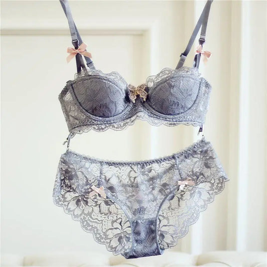 Sexy Thin Half-cup Lace Bra, Comfortable, Breathable, Anti-sagging, Push-up Small Bra for Women Lingerie.