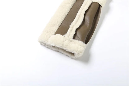 Weird Puss Furry Patchwork Women Crop Jacket Hipster Full Sleeve Open Stitch Hipster Streetwear Warm Outwear Basic Wild Coat.