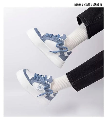 Autumn New Thick Soled Pink Women's Shoes, Wide Toe Versatile Casual Shoes, Round Toe Height Increasing Fashionable Board Shoes.