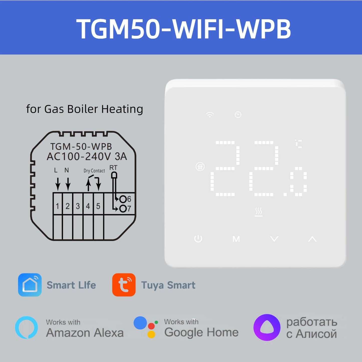 Beok Tuya Wifi Room Thermostat Underfloor Heating System Thermoregulator for Gas Boiler Electric Heating with Alexa Google Home