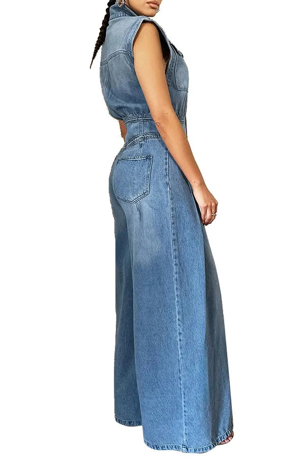 Denim Jumpsuit Women Loose Vintage Preppy Style Overalls Female Fashion Streetwear Chic Popular Harajuku 2025 Drop Shipping.