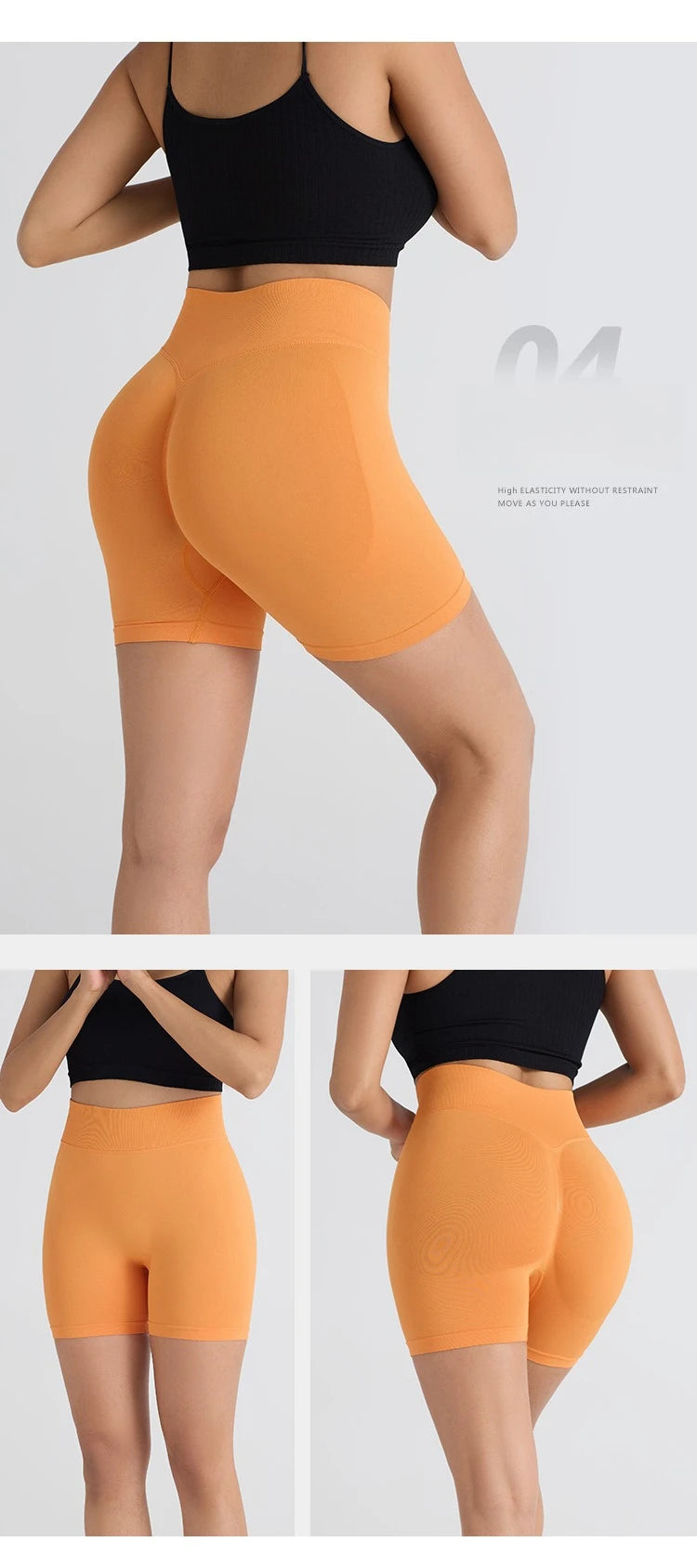 Seamless Workout Shorts Women High Waisted Hip Lifting Yoga Shorts for Women Quick Drying and Breathable Stretchy Cycling Shorts.