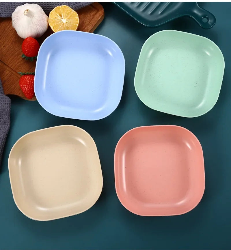 10pcs Multi-function Spit Bone Dish Food Grade Plastic  Round Square Set Dining Table Garbage Plate  Household Snack Fruit Plate