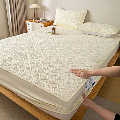 WOSTAR Thicken quilted mattress protector cover 180x200 couple luxury double bed elastic fitted sheet style bed protection pad.