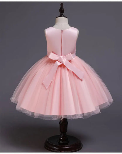 Elegantes Kleid für Mädchen, Abend, Hochzeit, Schmetterlingsapplikationen, Netzstoff, Prinzessinnenkleid für Kinder, Geburtstagsfeier, Abschlussball, Performance-Kleid