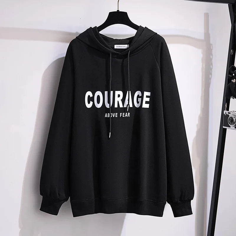 175 kg Plus Size Damen Büste 170 Frühling Herbst Lose Brief Kapuzenpullover Sweatshirt Schwarz Rot Weiß 4XL 5XL 6XL 7XL 8XL 9XL.