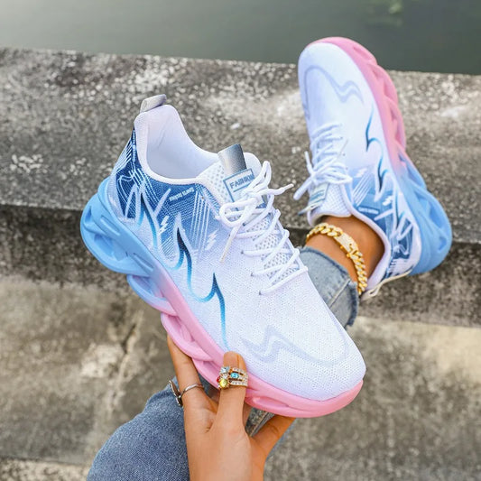 Frauen Casual Sport Schuhe Atmungsaktive Leichte Turnschuhe Anti-slip Wohnungen Laufen Outdoor Wanderschuhe Weibliche Vulkanisierte Schuhe.