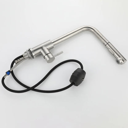 7 Word Touch on Kitchen Sink Faucets Stainless Steel Hot Cold Pull Out Kitchen Mixer Tap Brushed Nickel Touch Kitchen Faucet