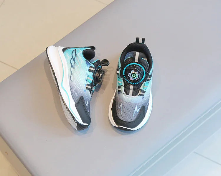 Tenis Child Shoe Casual Sneaker for Boy Kid Shoe for Girl Rotating Buttons Running Shoe for Girl Soft Sole Mesh Braeathable Shoe