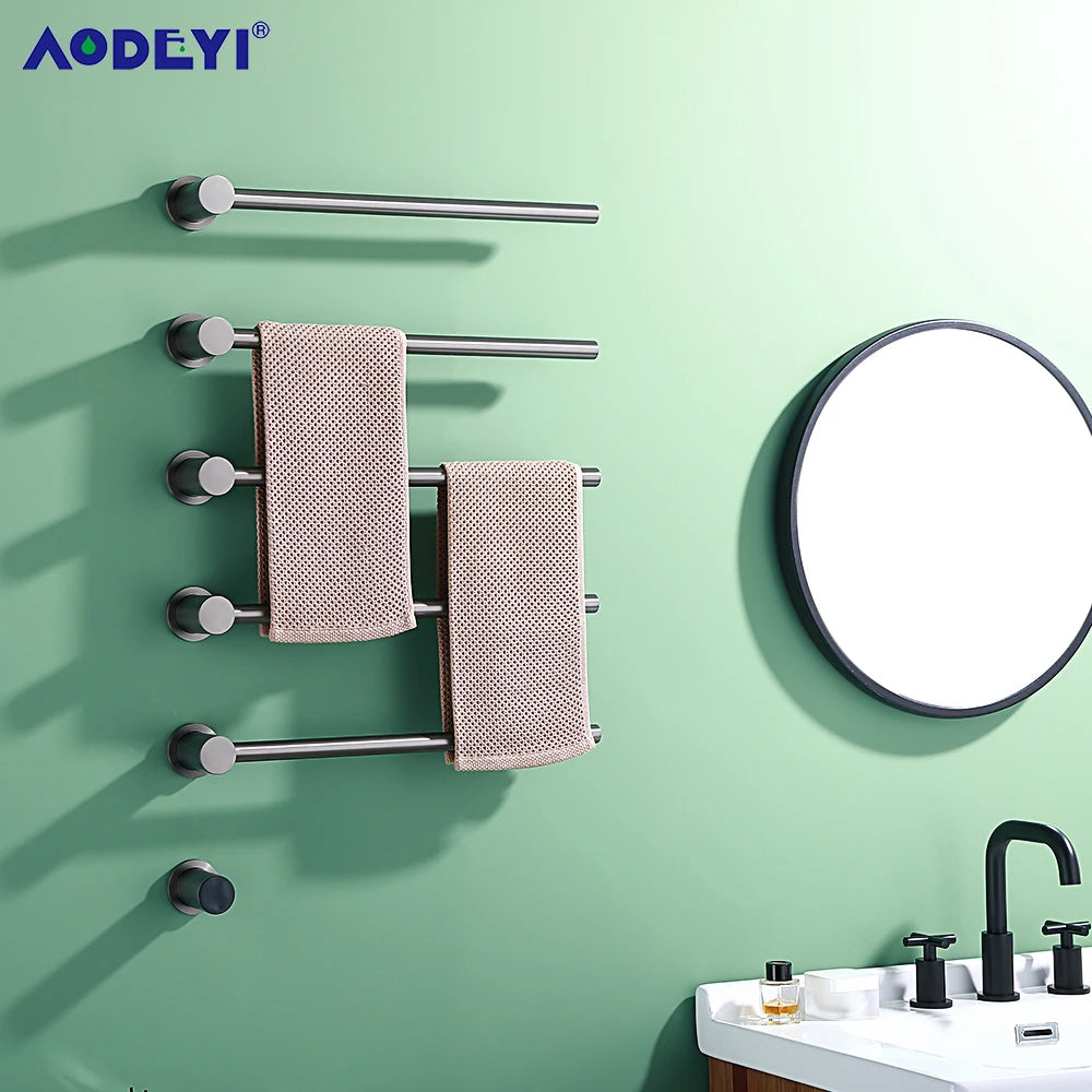 Bathroom Electric Heated Towel Rail Warmer Digital Display Temperature Time Control Smart Home Concealed Bar 304 Stainless Steel.