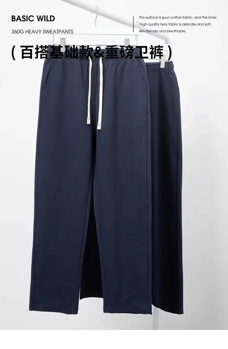 Männer Lose Gerade Hosen Diagonal Streifen Elastische Taille Alle-spiel Knöchel Länge Hosen Frühling Herbst Casual Outdoor Jogginghose