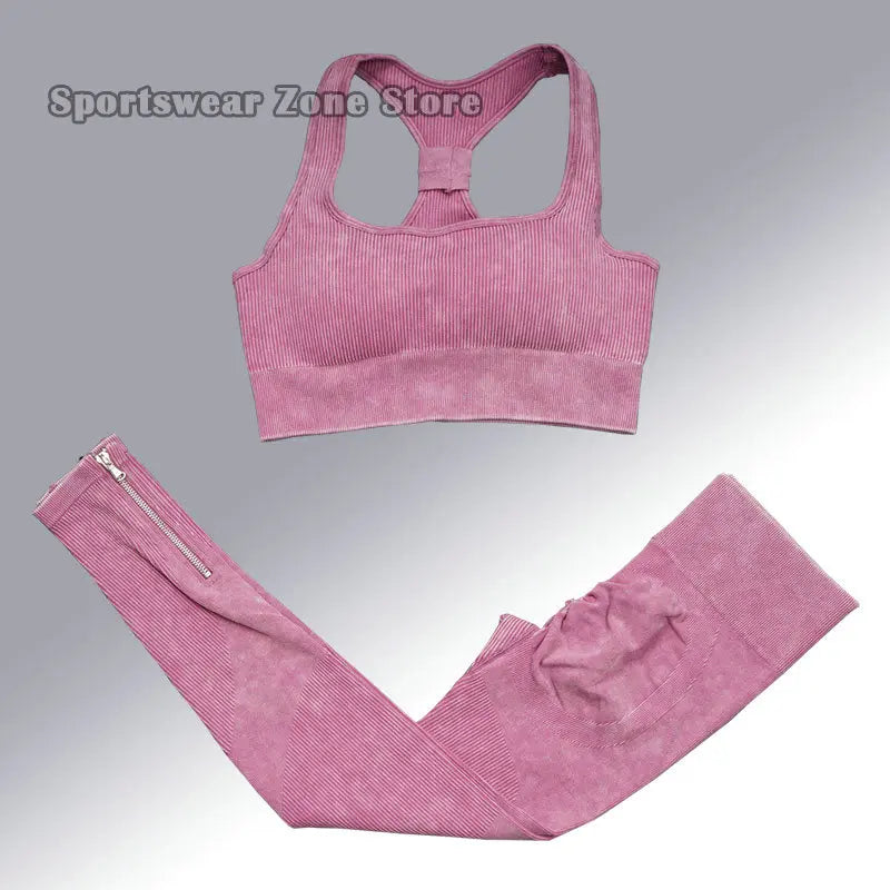 Yoga Suit High Waist Leggings Running Training Tights Sports Outfits Long Sleeve Crop Top Bra Seamless Fitenss Set Fitness Wear