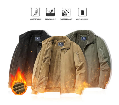 Winter Tactical Jacket Outdoor Men Fleece Sports Running Warm Coat Solid Color Stand Collar Breathable Comfortable Pilot Jacket.