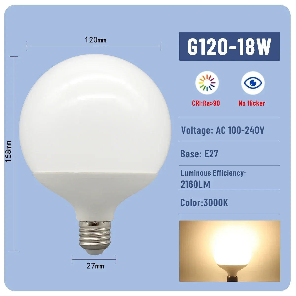 1-6PCS E27 Led-lampe 10W 15W 18W AC 220V 110V G80 G95 G120 energiesparende Globale Licht Lampada Ampulle led Lampe Eitelkeit Glühbirnen