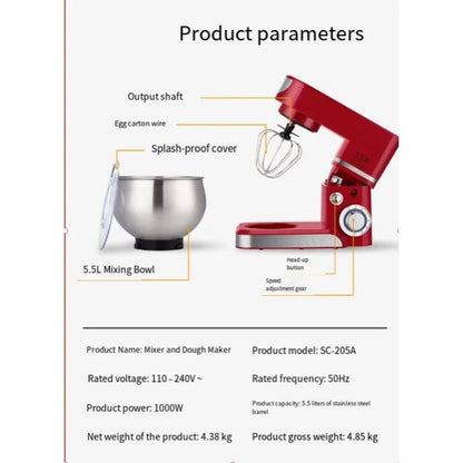 3L 3.5L 4L 5L 6L 6.5L 7L 8.5L 10L 12L Electric Cake Dough Mixer Flour Mixer Digital Kitchen Stand Food Mixers.