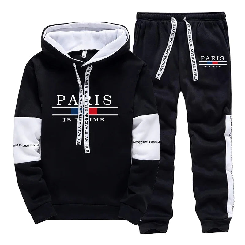 Hot Sale Men's Tracksuit Hooded Long Sleeves Casual Single Piece Sports Sweatshirts And Daily Sweatpants Comfort Outdoor Jogging.