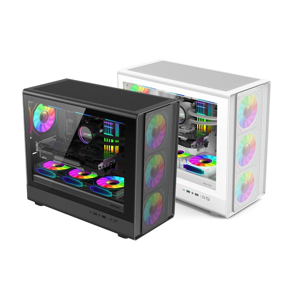 Power Train N1 MATX ITX Case Glass Side Transparent Host Shell Desktop Computer 360 Water-Cooled Mesh ventilation PC Casings.