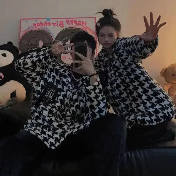 Winter Fleece-gefüttert Verdickte Korallen Fleece Pyjamas Für Männer Lange Plüsch Geeignet Für Oberbekleidung Hause Tragen Paar Pyjamas Set für