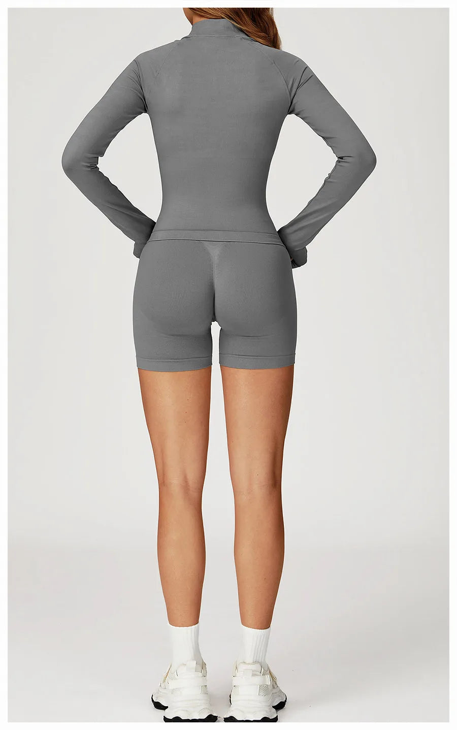 2PCS Yoga Suit Sports Set Women Gym Set Woman Tracksuit Running Workout Long Sleeve Sports Shirt Shorts and bra set Sport Outfit