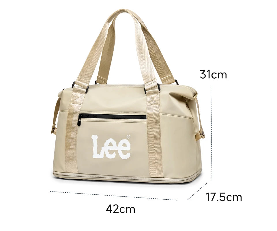LEE Expandable Large Capacity Luggage Travel Handbag Women Sports Fitness Gym Yoga Bag Waterproof Dry Wet Pocket Duffel Bag