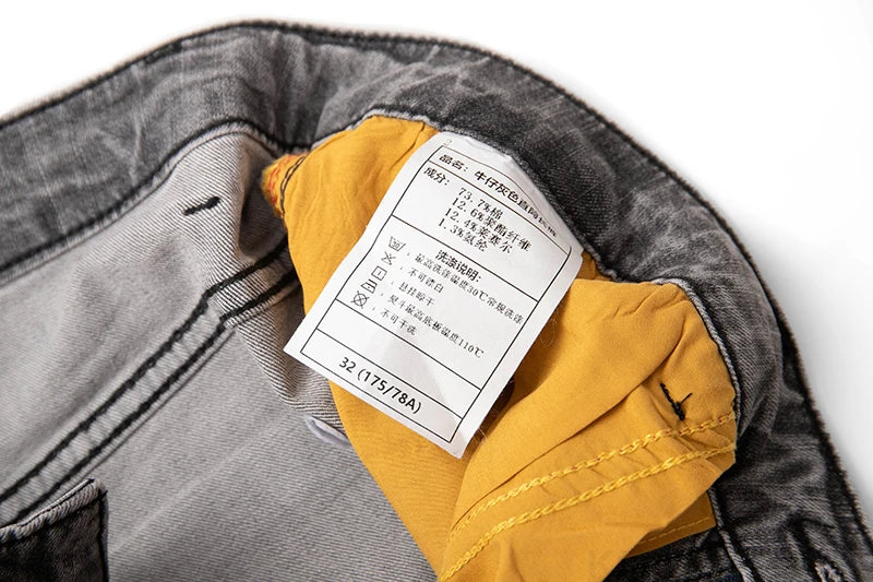 KSTUN Graue Jeans für Herren, Stretch, schmal, gerade, normale Passform, Freizeithose, Sommer-Denim-Hose, Herrenbekleidung, Herren-Jeans, Modemarke.