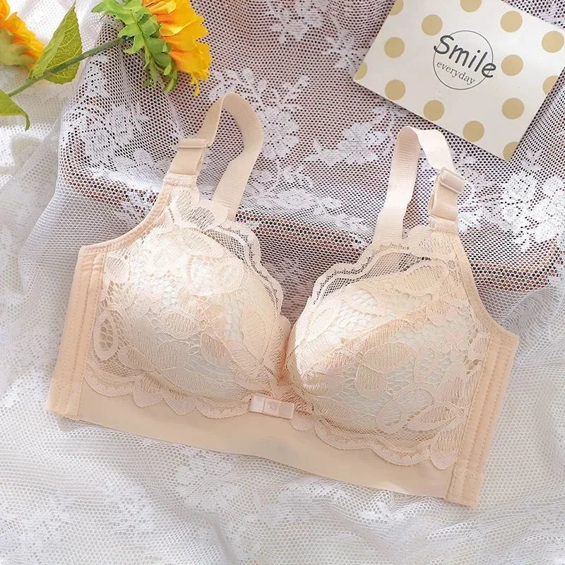 Thickened Extra Thick 12cm Small Chest Flat Chest Gathered Bra No Steel Ring Extra Thick 8cm Bra Closed Breast Sexy.
