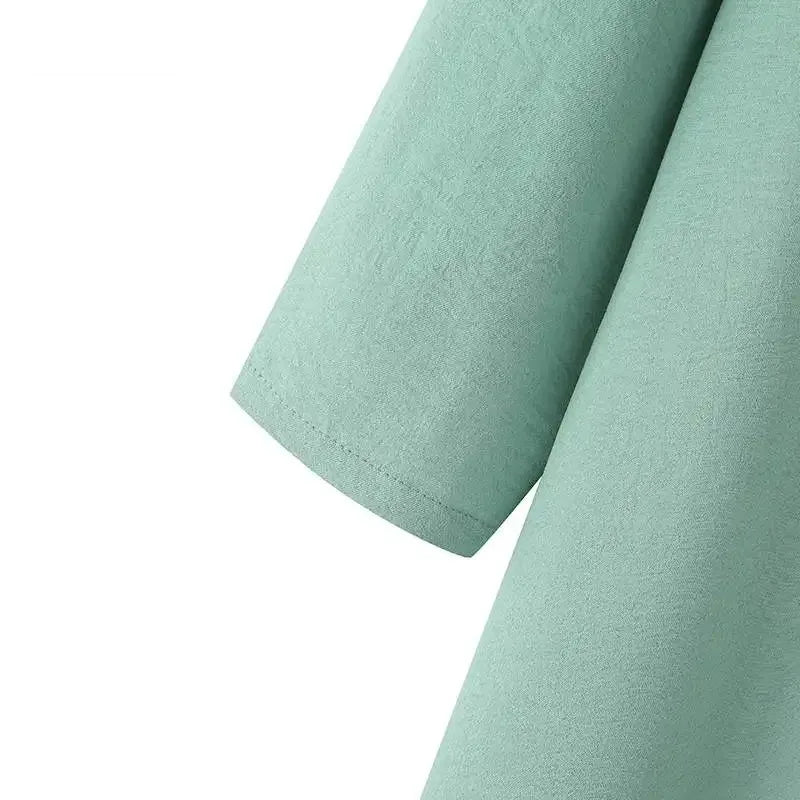 Muslim Women's Long Sleeve Crepe High Split Hem Dress.