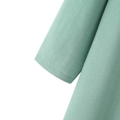 Muslim Women's Long Sleeve Crepe High Split Hem Dress.