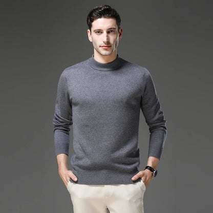 High End Wool Anti-pilling Blended Fashion Brand Half Turtleneck Knit Pullover Casual Sweater Mens Jumper Designer Clothing